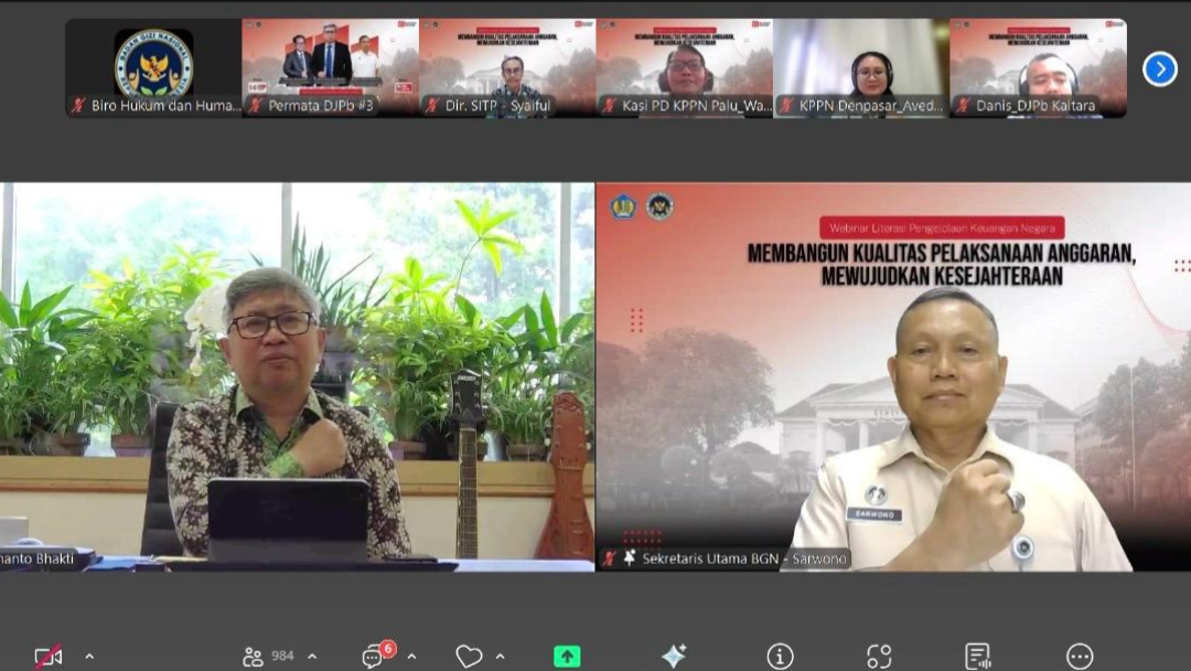 Tingkatkan Kualitas Anggaran, BGN Bungo dan Kemenkeu Selenggarakan Webinar Literasi Keuangan